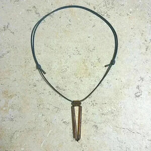 Fashion Necklace Gold with Grey Adjustable String